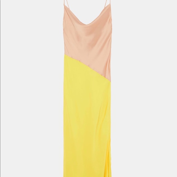 zara block color slip dress